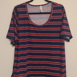 Lularoe Perfect T red white blue